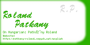 roland patkany business card